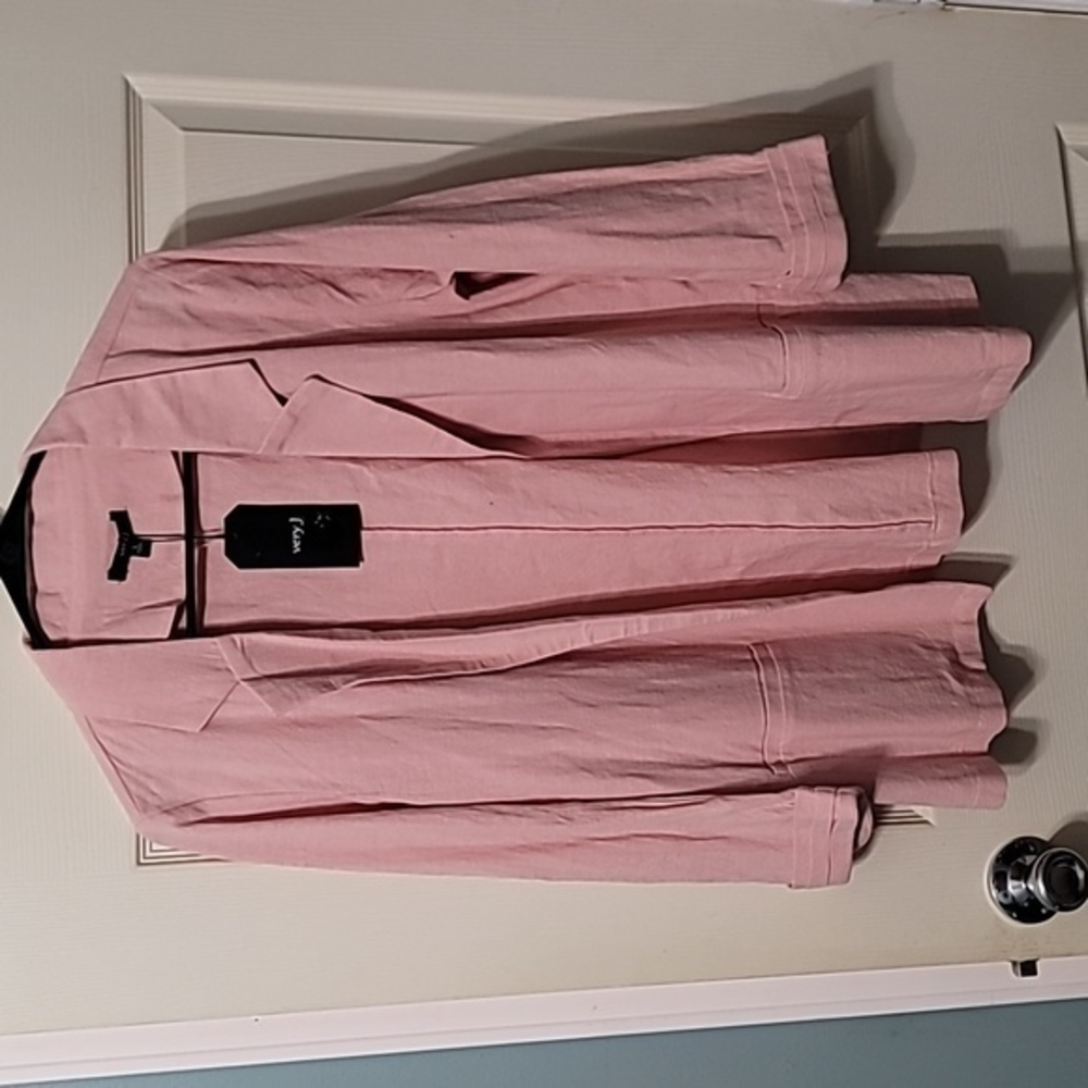 Very J‎ Peach Open Face Women's Linen Jacket Size L NWT Excellent Condition